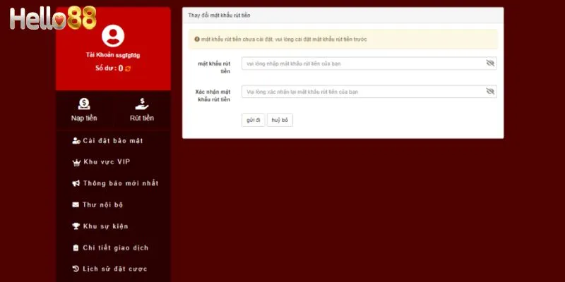 Rút tiền Hello88 cần lưu ý vài điều